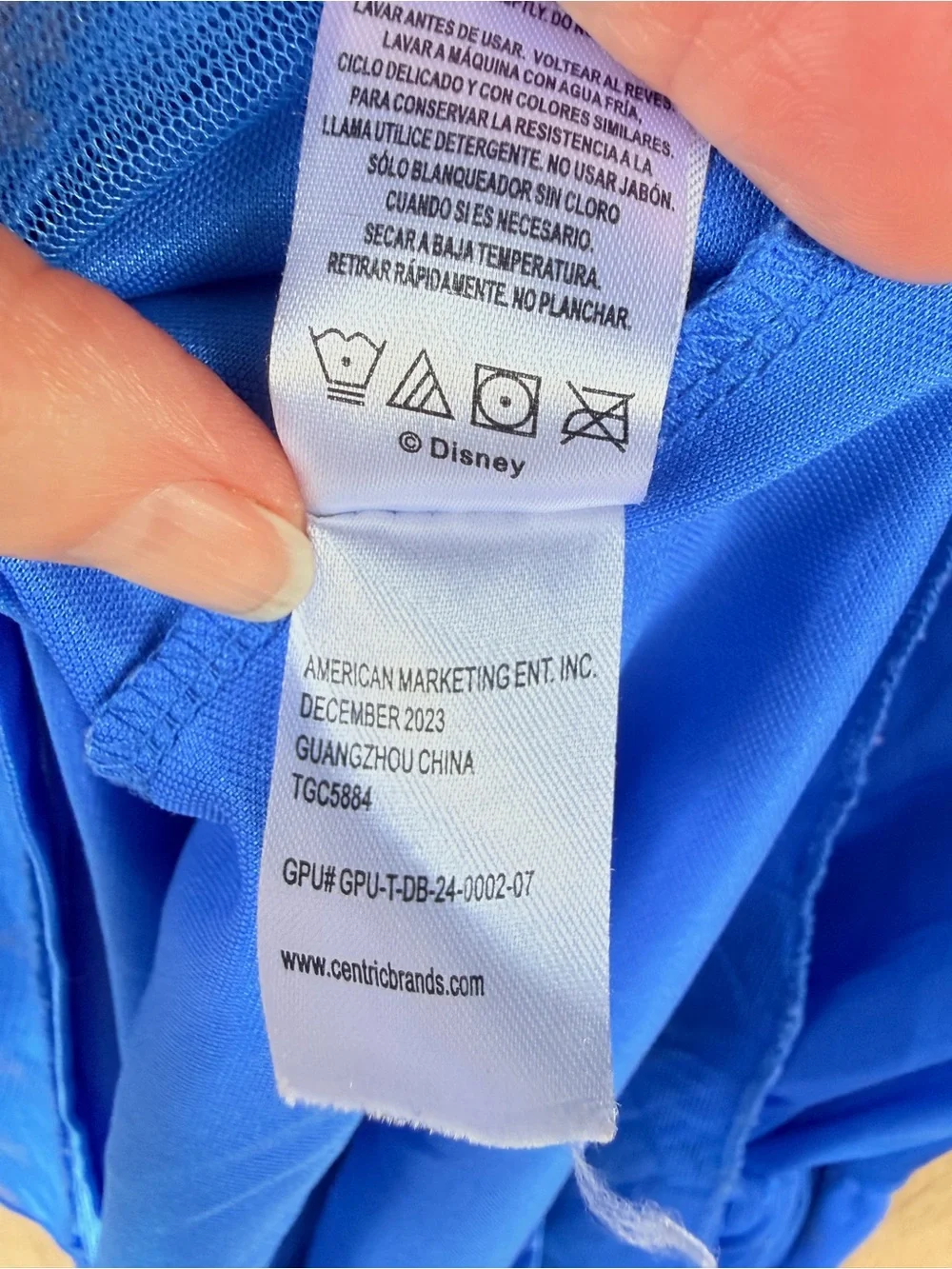 Disney Frozen Elsa Princess Fantasy Dress Gown Blue Snowflake Tulle Size S (6)